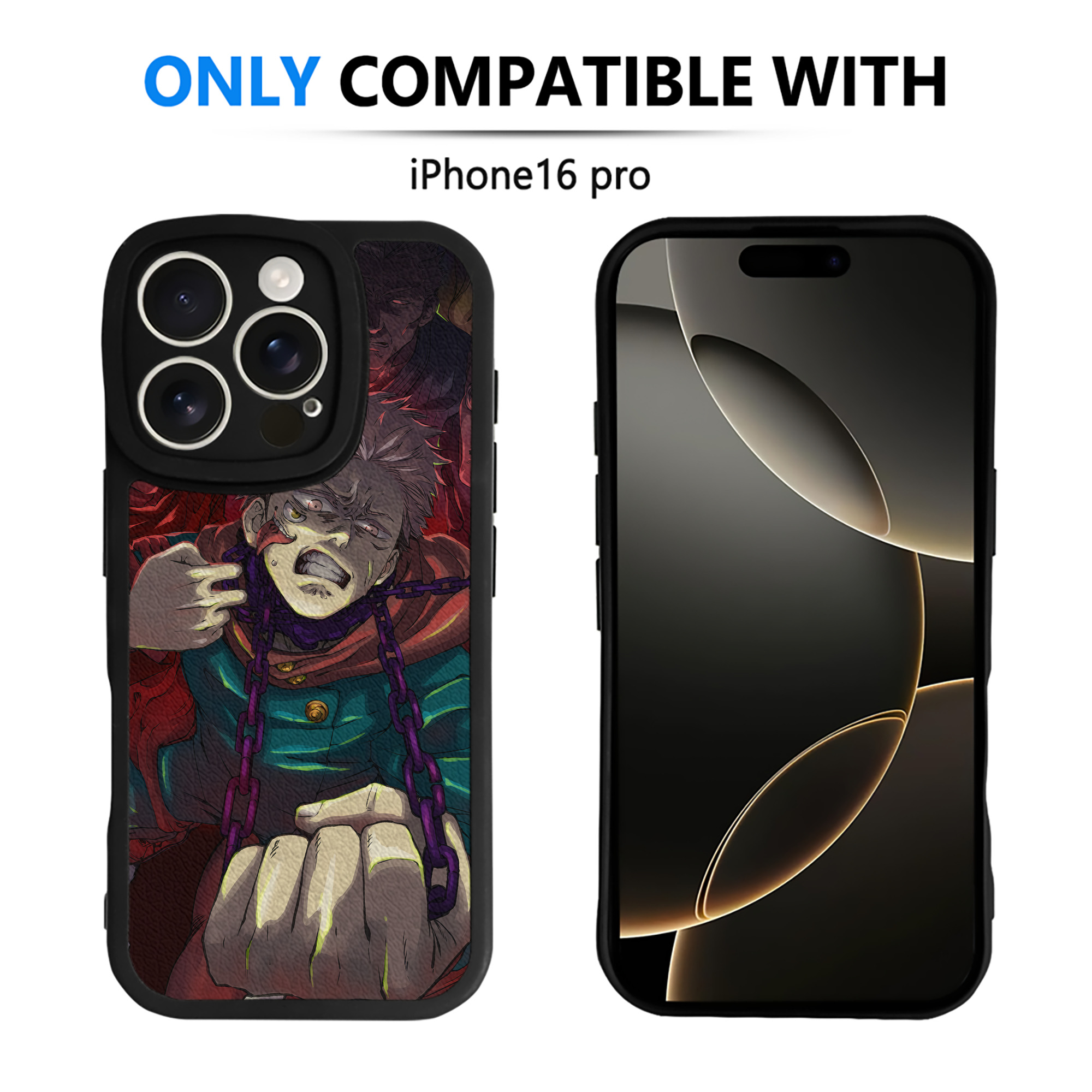（画像用） 呪術廻戦 Jujutsu Kaisen 【iPhone 16シリーズ対応】シリコンスマホケース（レザー調） 材質：シリコン